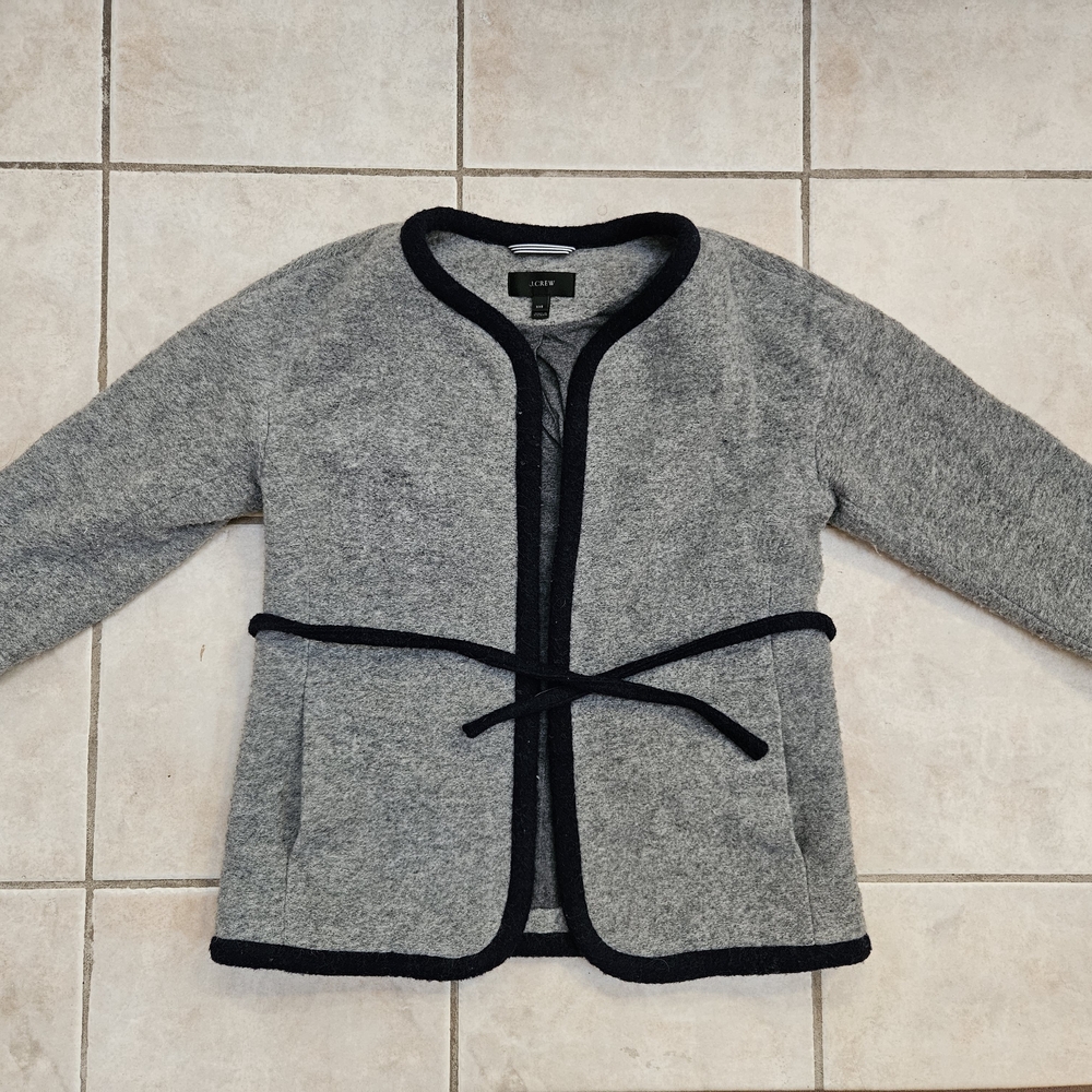J. Crew Gray Jacket with Black Edging